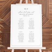 Monogram 4 tafels Vind uw zitplaatskaart Poster