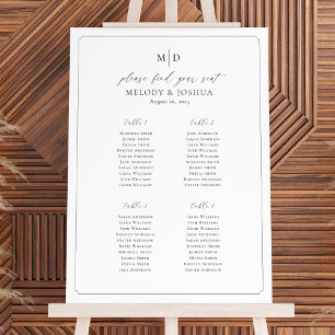 Monogram 4 tafels Vind uw zitplaatskaart Poster