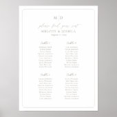 Monogram 4 Tafels Zitplaatsenkaart Rand Poster (Voorkant)