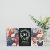 Monogram 4 van de Kroon van de waterverf de Feestdagenkaart (Staand voorkant)