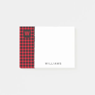 Monogram 4 x 3 voor rode en zwarte buffels post-it® notes