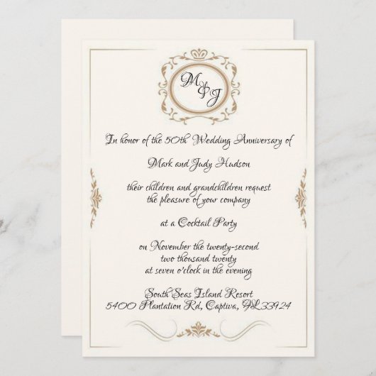 Monogram 50e Jubileum Kaart (Voorkant / Achterkant)