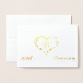 Monogram 50e verjaardag ontwerp folie kaarten (Voorkant met envelop)