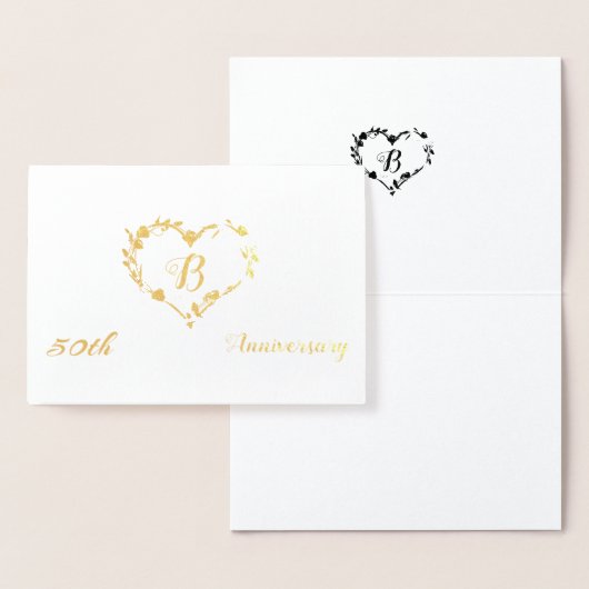 Monogram 50e verjaardag ontwerp folie kaarten (Display)