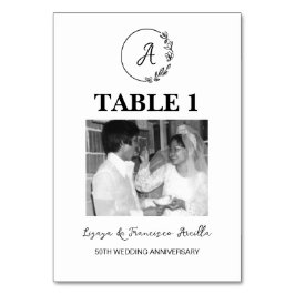 Monogram 50ste huwelijksjubileum aangepaste foto kaart