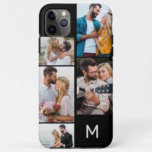 Monogram 5 fotocollage zwart Case-Mate iPhone case (Achterkant)