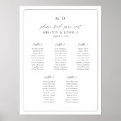 Monogram 5 Tafels Stoelindeling Zitschema Poster (Voorkant)