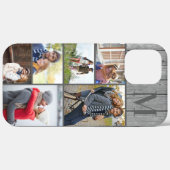 Monogram 6 foto collage grijs hout Case-Mate iPhone case (Achterkant (horizontaal))