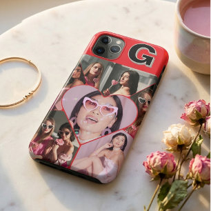 Monogram 6-foto-collage turquoise iPhone-hoesje Case-Mate iPhone Case