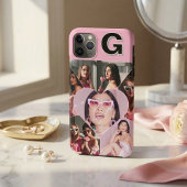Monogram 6-foto-collage turquoise iPhone-hoesje Case-Mate iPhone Case