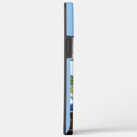 Monogram 6 fotocollage blauw rood Case-Mate iPhone case (Achterkant / Rechts)