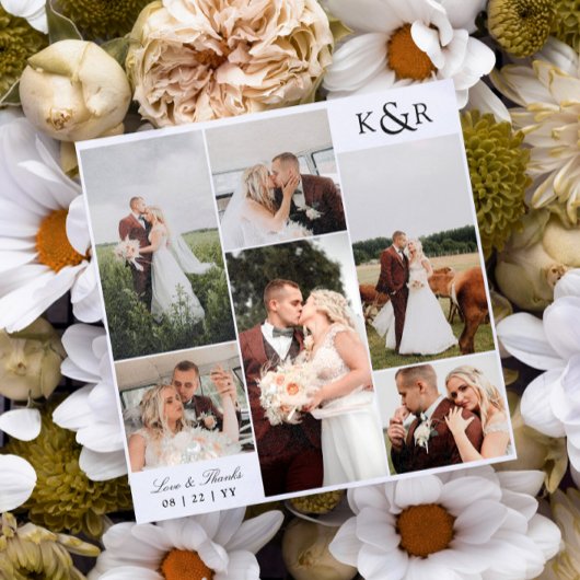 Monogram 6 Fotocollage Bruiloft Liefde & Bedankt