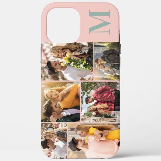 Monogram 6 fotocollage horizontale perzik Case-Mate iPhone case (Achterkant)