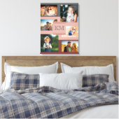 Monogram 6 fotocollage op maroon Pink en Gray Canvas Afdruk (Insitu (Slaapkamer))