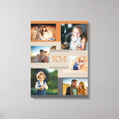 Monogram 6 fotocollage op Warm en Trendy Canvas Afdruk (Voorkant)