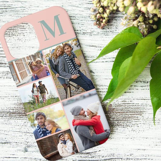 Monogram 6 Fotocollage Perzik Groen Case-Mate iPhone Case