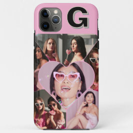 Monogram 6-Photo Collage Blauwgroen iPhone Case