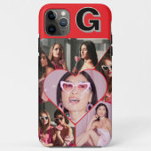 Monogram 6-Photo Collage Blauwgroen iPhone Case (Achterkant)