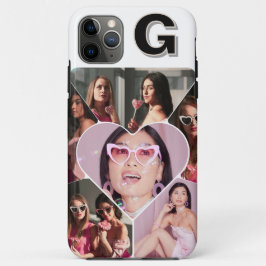 Monogram 6-Photo Collage Blauwgroen iPhone Case