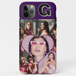 Monogram 6-Photo Collage Blauwgroen iPhone Case