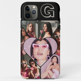 Monogram 6-Photo Collage Blauwgroen iPhone Case