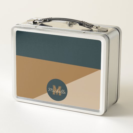 monogram 70s  Groen Bruin kleurenblok (Achterkant)