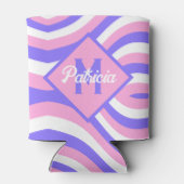Monogram 70s Groovy roze & paarse psychedelische Blikjeskoeler (Achterkant)
