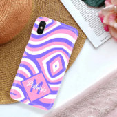 Monogram 70s Groovy roze & paarse psychedelische Case-Mate iPhone Case