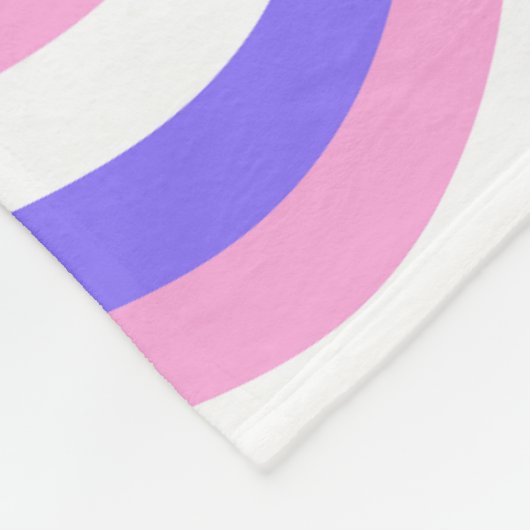 Monogram 70s Groovy roze & paarse psychedelische Fleece Deken (Hoek)