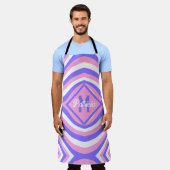 Monogram 70s Groovy roze & paarse psychedelische Schort (Gedragen)