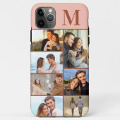Monogram 7 fotocollage op terracotta perzik Case-Mate iPhone case (Achterkant)