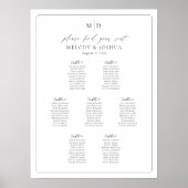 Monogram 7 tafels Vind uw zitplaatskaart Poster (Voorkant)
