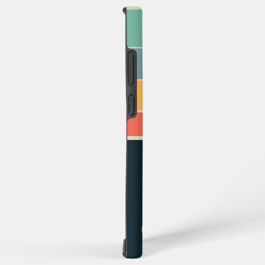 Monogram 80s  marineblauw en roze strepen samsung galaxy hoesje (Rechterkant)