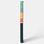 Monogram 80s marineblauw en roze strepen samsung galaxy hoesje (Linkerkant)