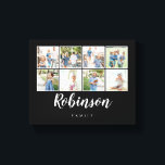 monogram 8 foto familie collage zwart canvas afdruk<br><div class="desc">Gebruik je favoriete foto's om je thuis te versieren.</div>