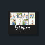 monogram 8 foto familie collage zwart canvas afdruk<br><div class="desc">Gebruik je favoriete foto's om je thuis te versieren.</div>