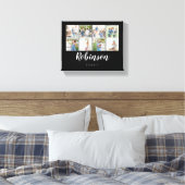 monogram 8 foto familie collage zwart canvas afdruk (Insitu (Slaapkamer))