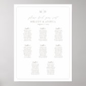 Monogram 8 Tafels Stoelenindeling Rand Poster (Voorkant)