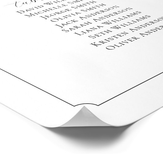 Monogram 9 tafels Vind uw zitplaatskaart Poster (Hoek)