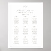 Monogram 9 Tafels Zitplaats Grafiek Rand Poster (Voorkant)