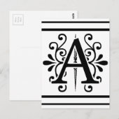 MONOGRAM A BLACK BRIEFKAART (Voorkant / Achterkant)