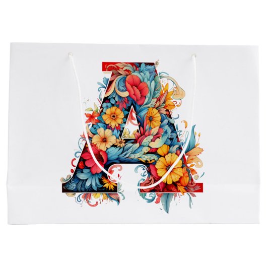 Monogram A bloei Groot Cadeauzakje (Achterkant)