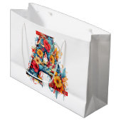 Monogram A bloei Groot Cadeauzakje (Voorkant Gekanteld)