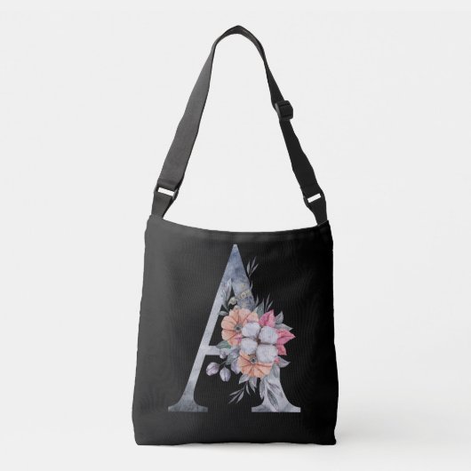 Monogram A Bloemige Blues Crossbody Tas (Voorkant)