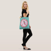 Monogram A-brief met het Afbeelding Peony Flower Tote Bag (Op model)
