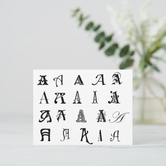 Monogram A Briefkaart (Staand voorkant)