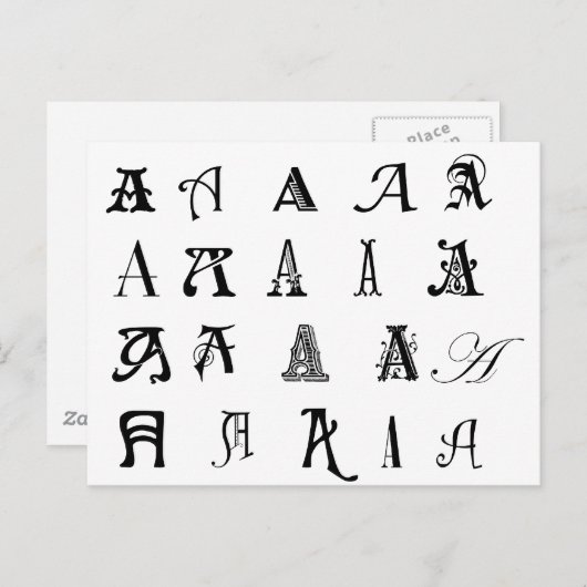 Monogram A Briefkaart (Voorkant / Achterkant)