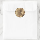 Monogram A Bronze Wedding Invitation Holiday Ronde Sticker (Tas)