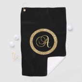 Monogram A, elegante gouden schrift Golfhanddoek (Insitu)