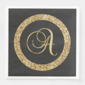 Monogram A, elegante gouden script Servet (Voorkant)